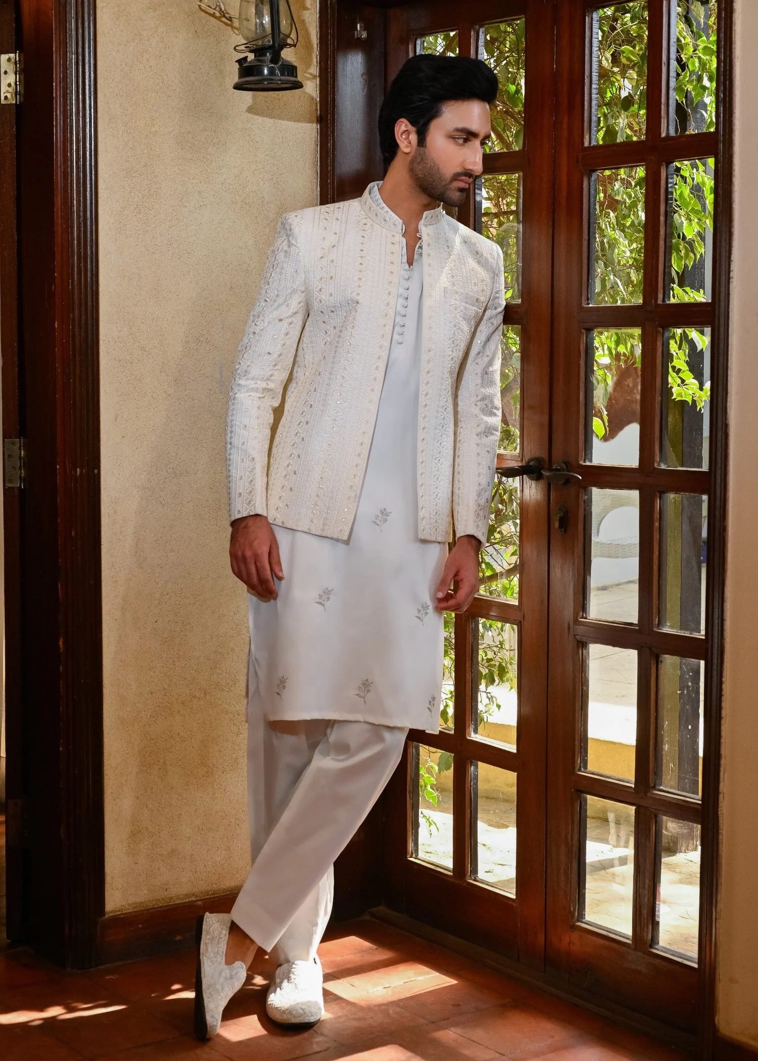 Off White Embroidered Prince Coat 3 Off White Embroidered Prince Coat