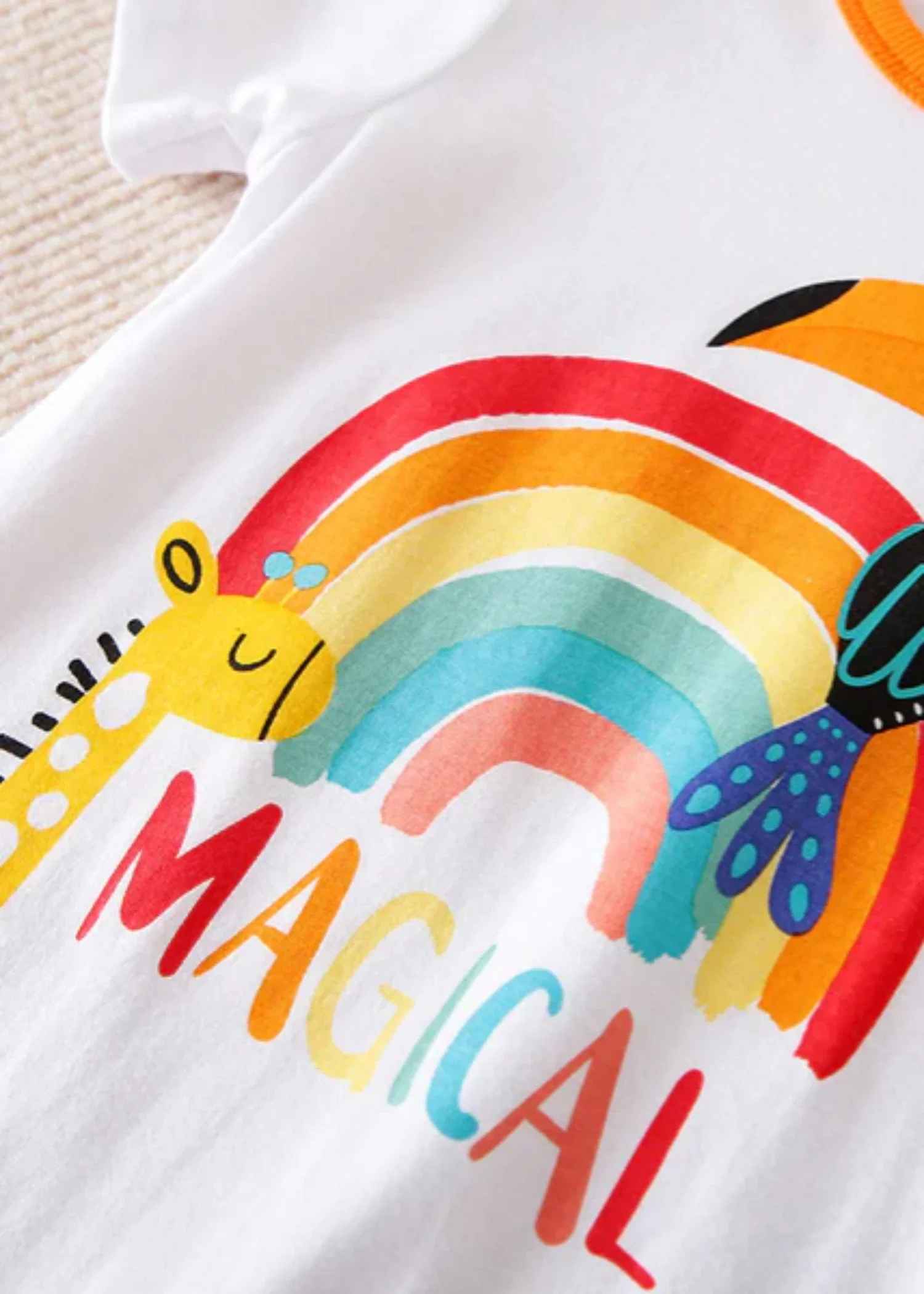 Magical Rainbow N Animals Baby Romper