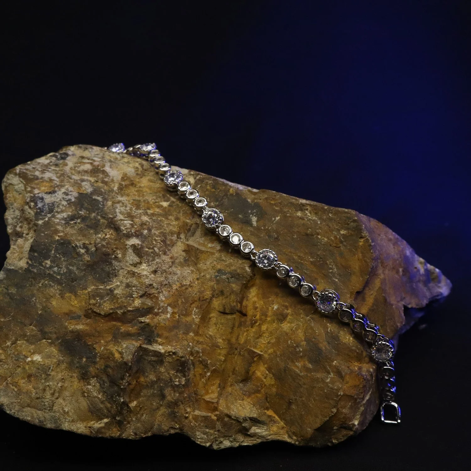 Mr. RJ| silver stone silver plated bracelets