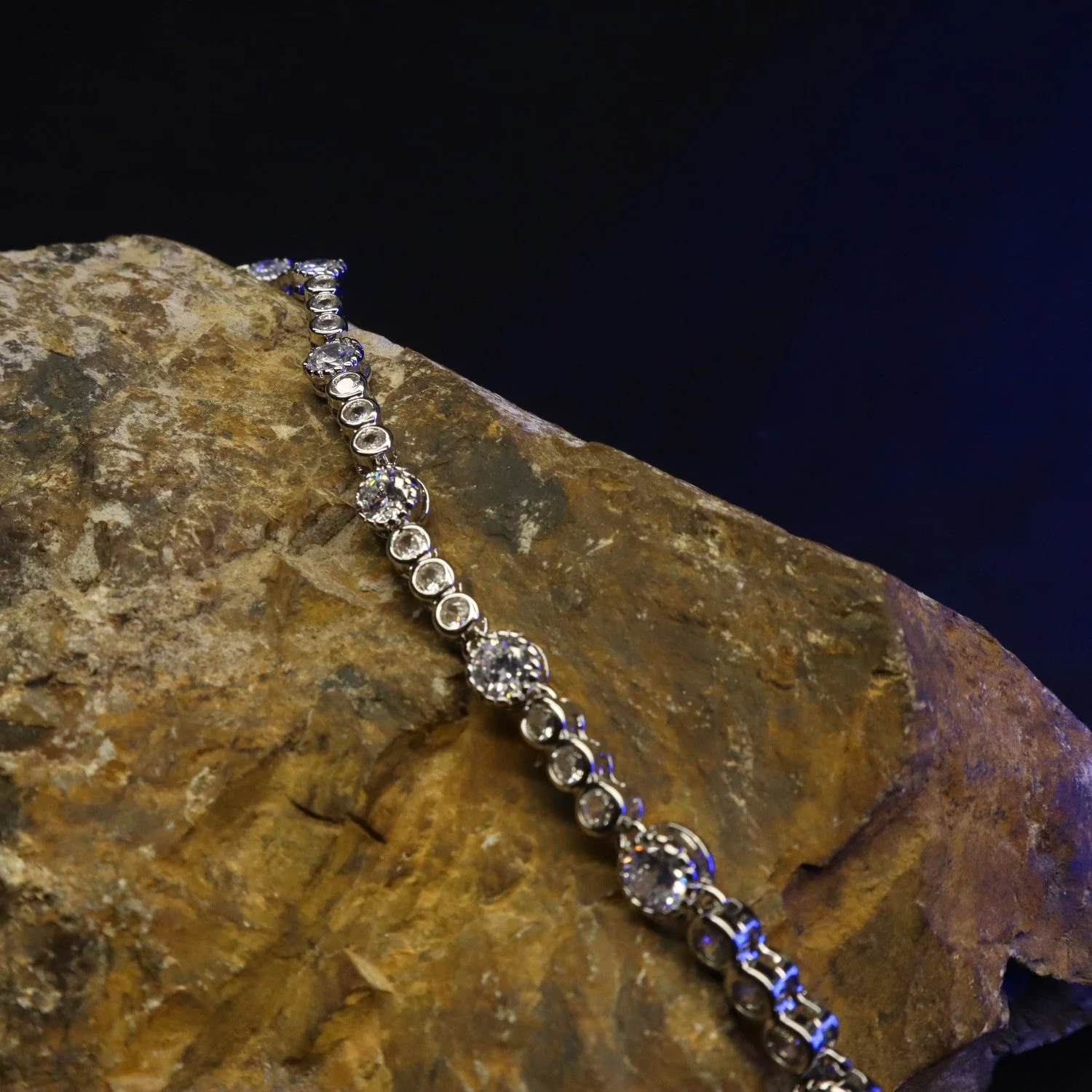 Mr. RJ| silver stone silver plated bracelets