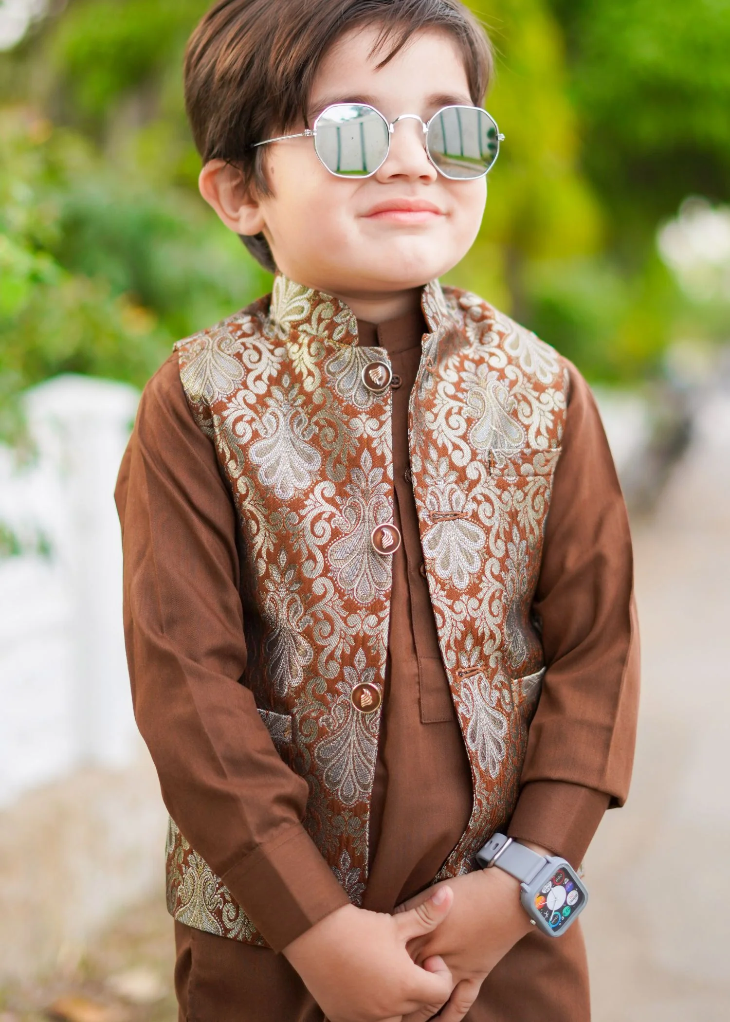 Gold Brown Waistcoat Suit EW16 3 Gold Brown Waistcoat Suit EW16