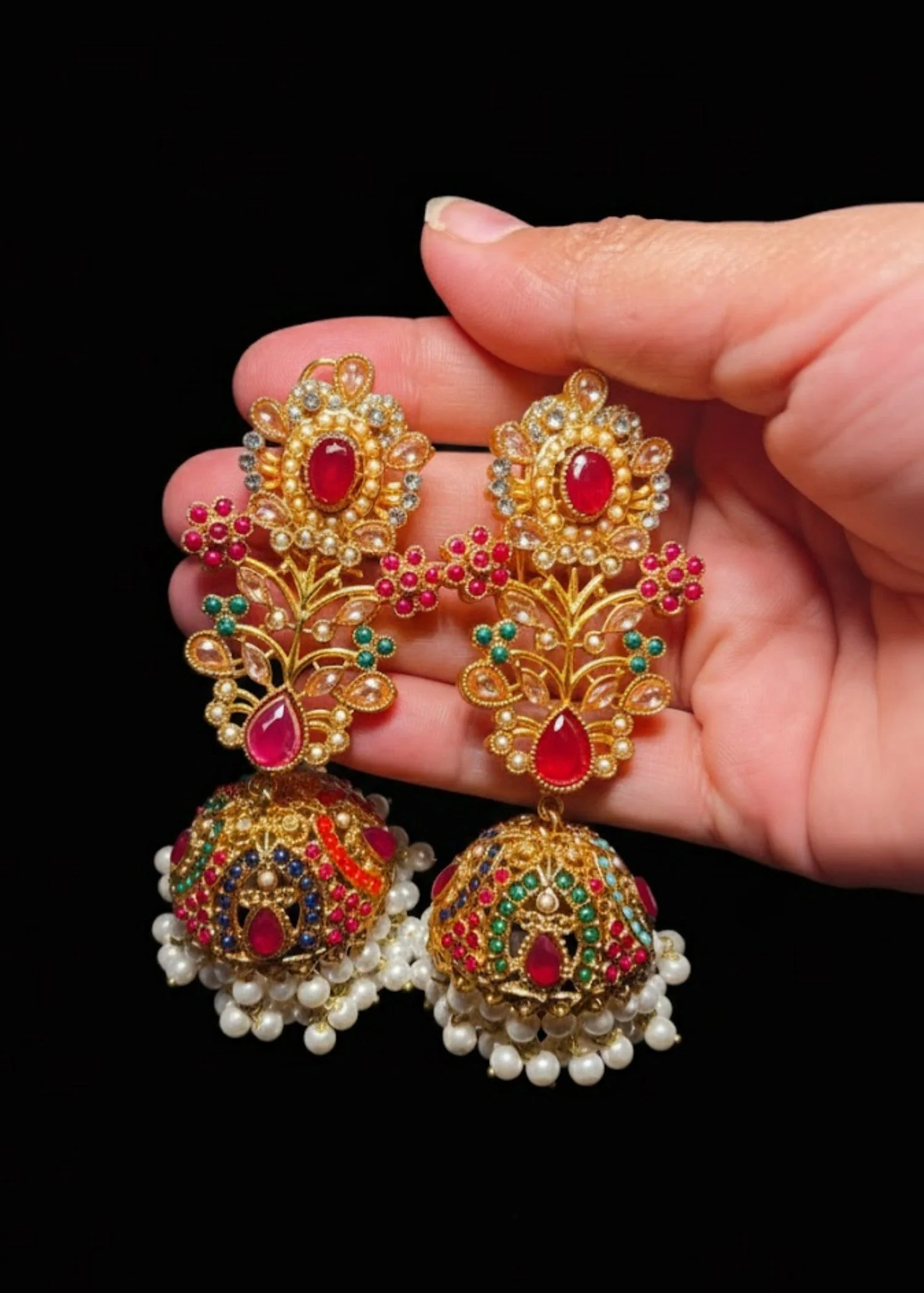 chic by gems | Ruby Pearl chokar Set