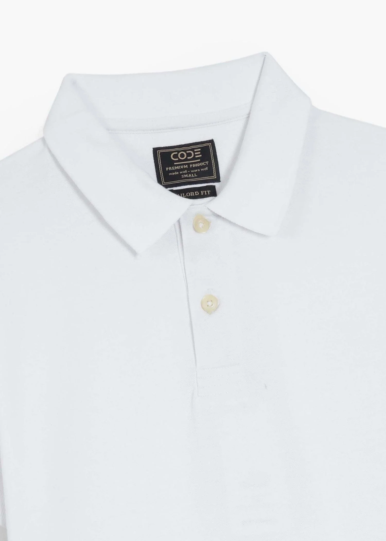 PS000345 White Pique Polo Shirt
