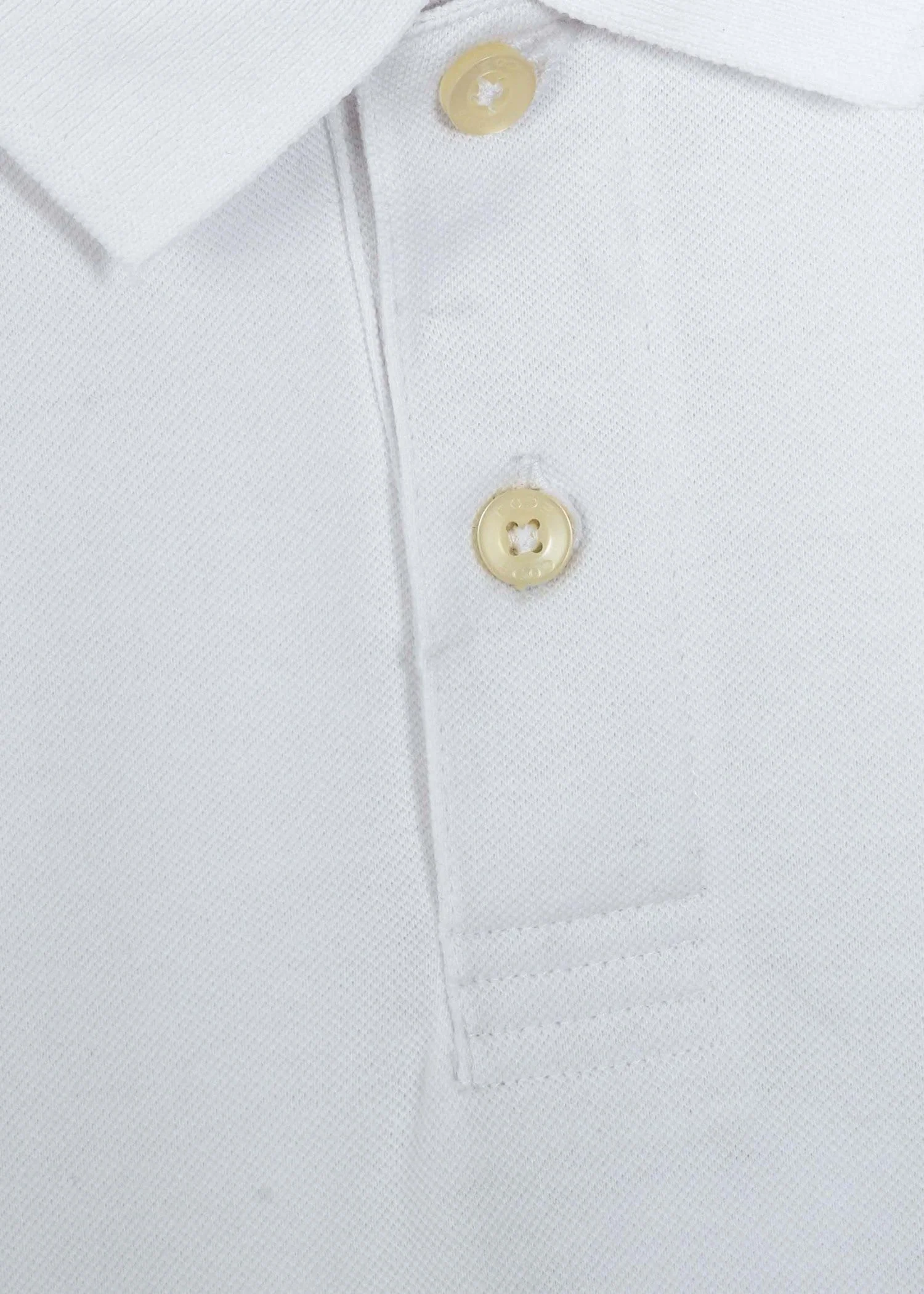 PS000345 White Pique Polo Shirt