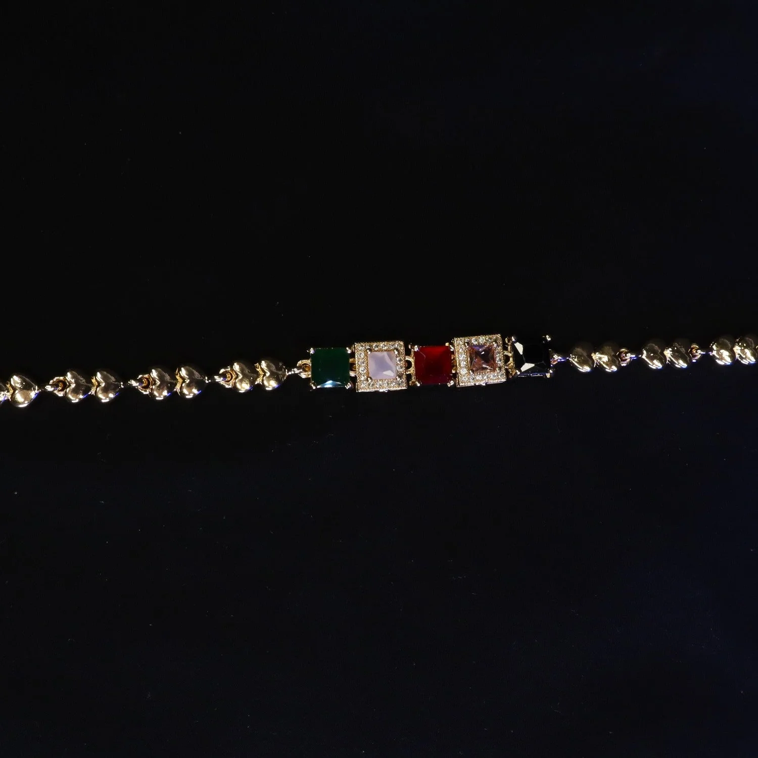 Mr.RJ | multi stones gold plated bracelet