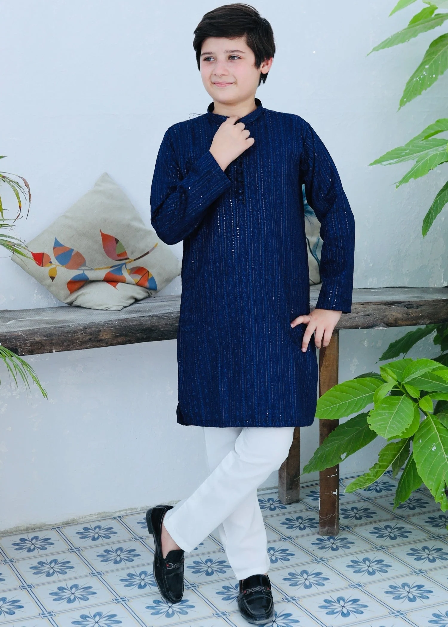 Navy Blue Kurta Trouser KT 113 3 Navy Blue Kurta Trouser KT 113