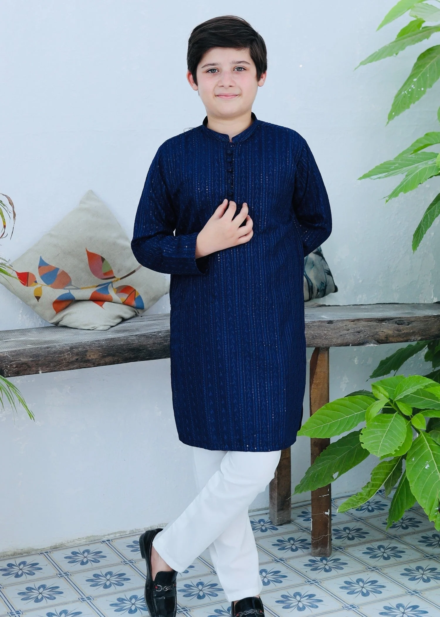 Navy Blue Kurta Trouser KT 113 4 Navy Blue Kurta Trouser KT 113