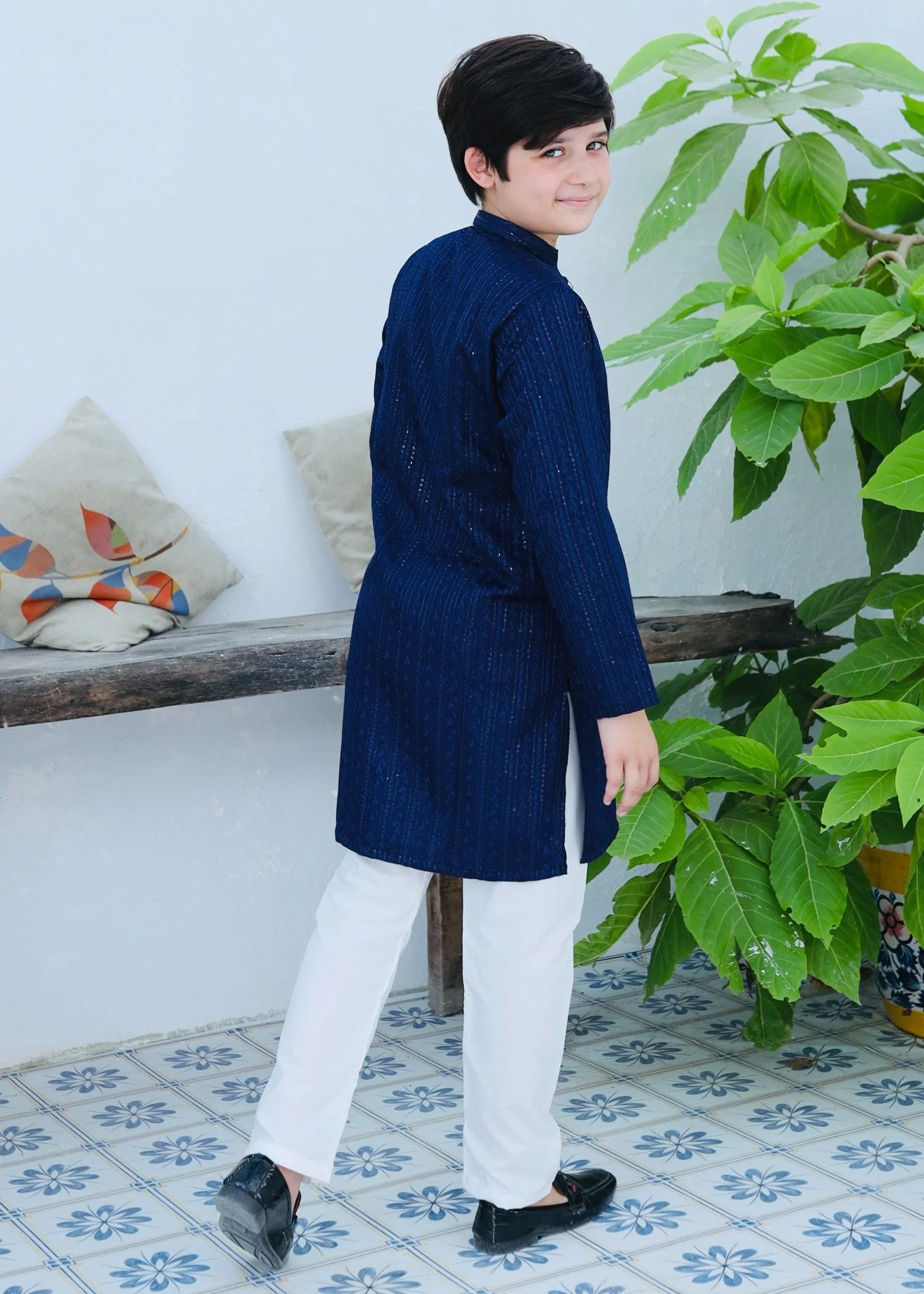 Navy Blue Kurta Trouser KT 113 6 Navy Blue Kurta Trouser KT 113