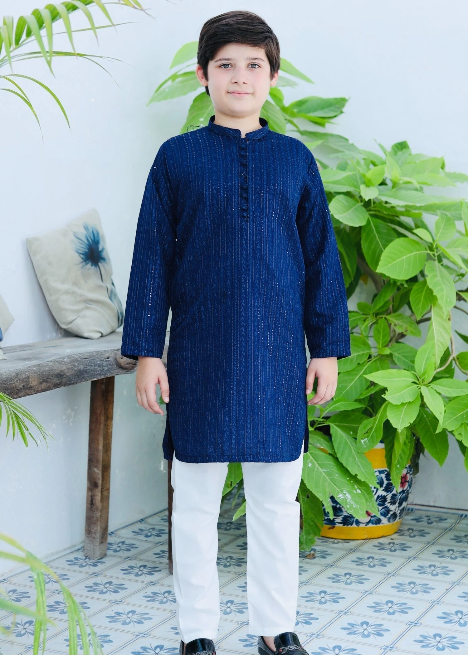 Navy Blue Kurta Trouser KT 113 7 Navy Blue Kurta Trouser KT 113