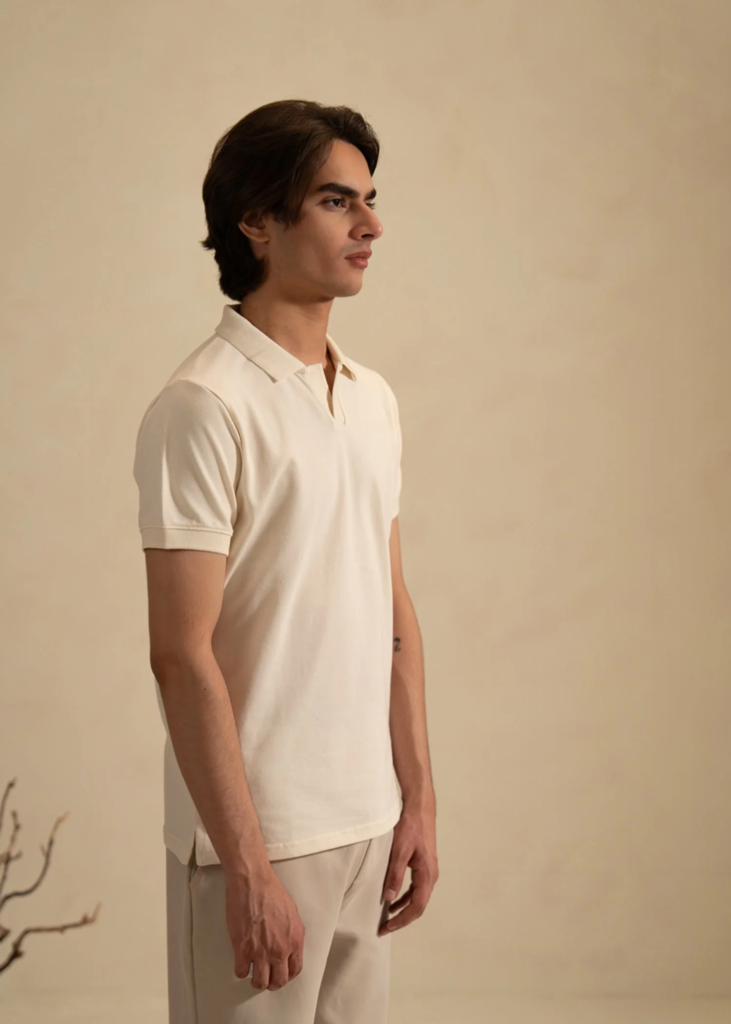 Off White Cotton Stretch POLO – Slim Fit 3 Off White Cotton Stretch POLO – Slim Fit
