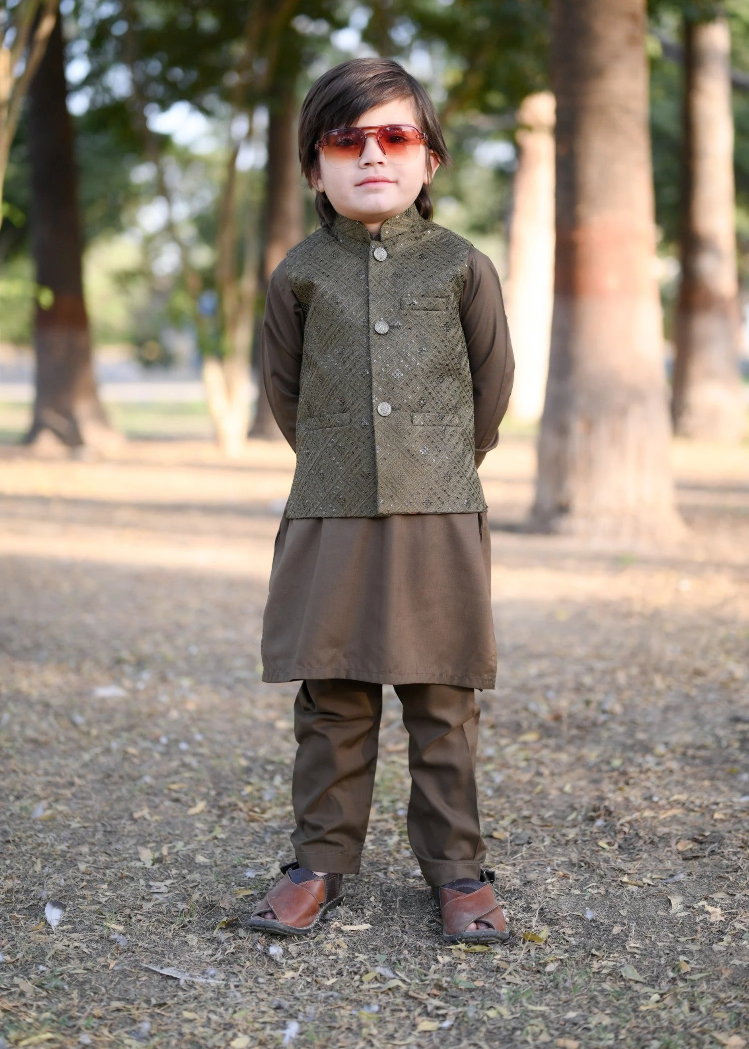 Dark Brown Waistcoat Suit EW35