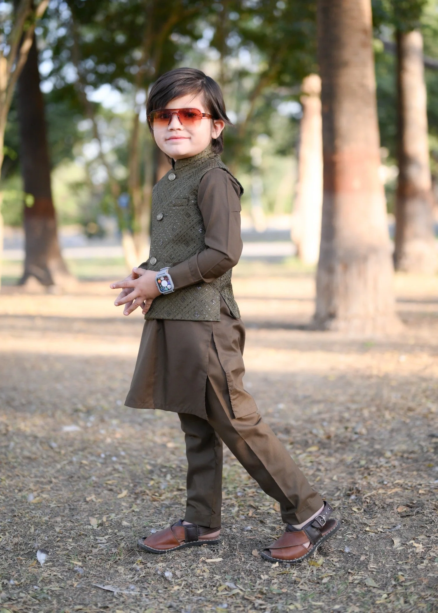 Dark Brown Waistcoat Suit EW35