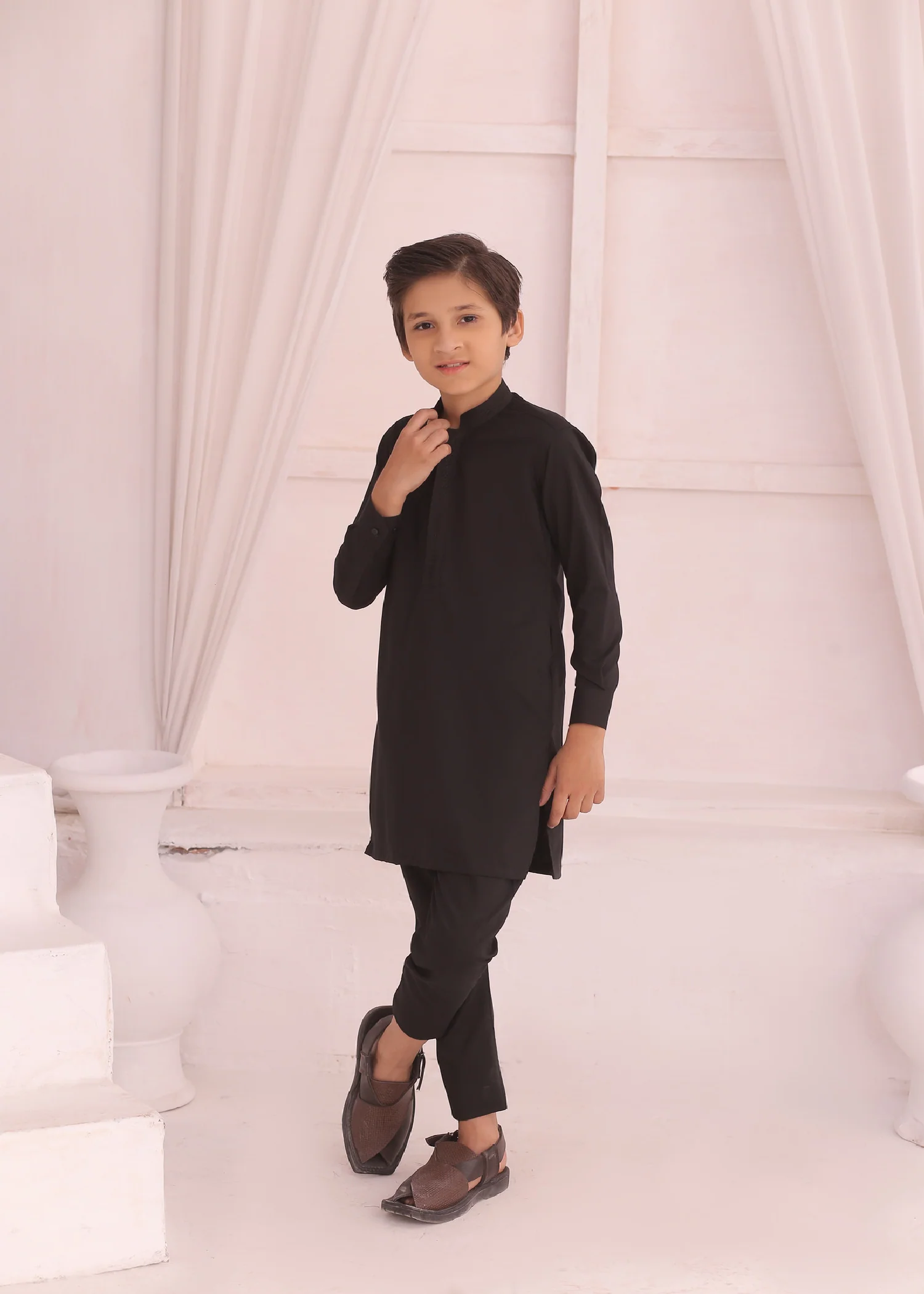KD 694 Kids Black Kurta & Pajama 3 KD 694 Kids Black Kurta & Pajama