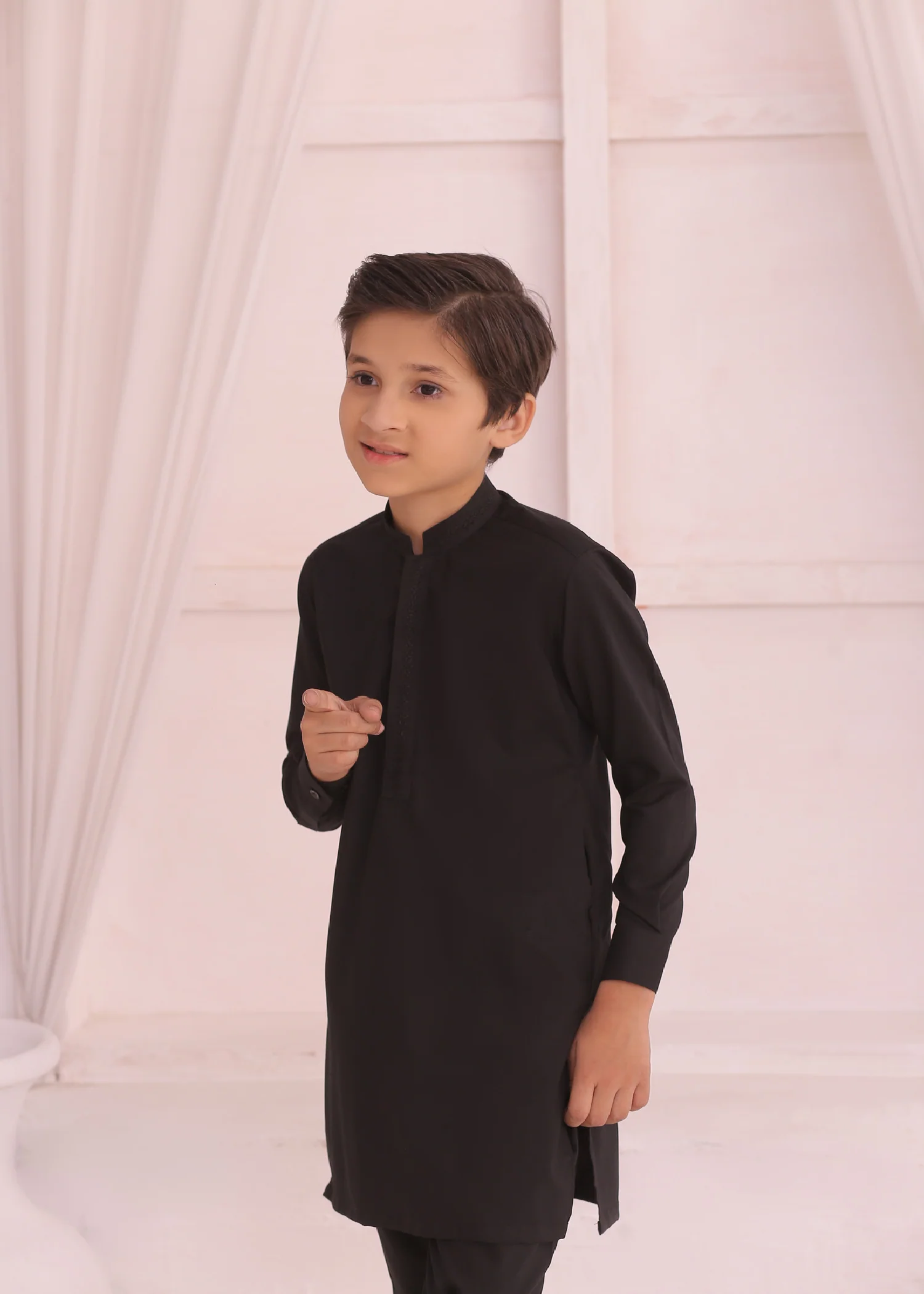 KD 694 Kids Black Kurta & Pajama 4 KD 694 Kids Black Kurta & Pajama