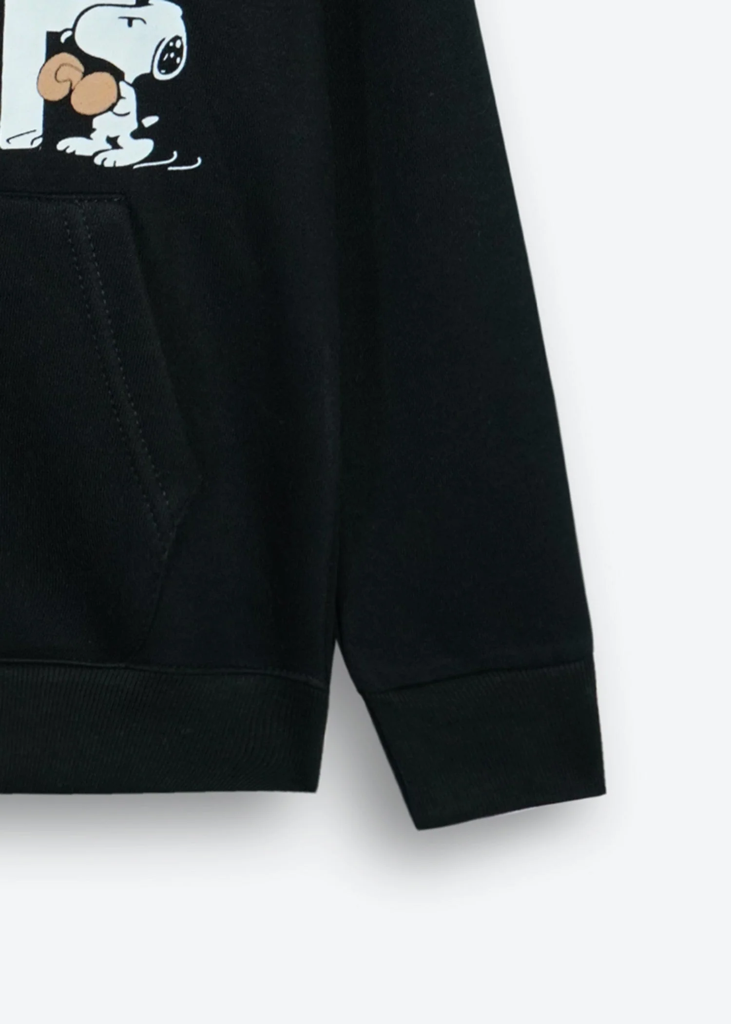 Snoopy Kids Zip-Up Hoodie – Black | 100% Cotton Fleece