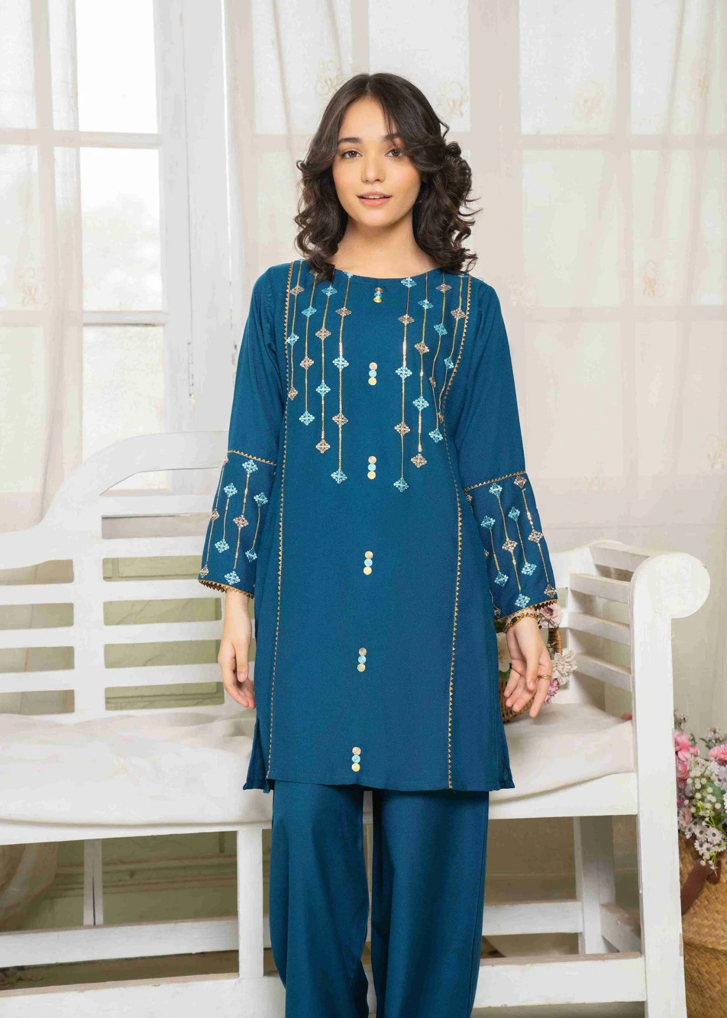 Fiza - 2 piece - Embroidered Suit
