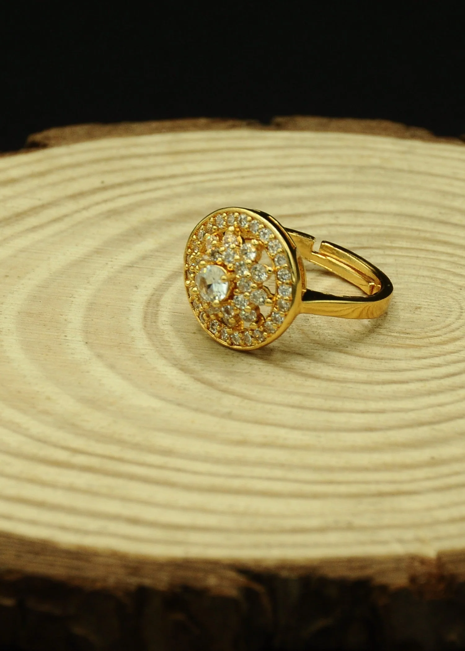 Mr.RJ |Silver Stone Gold Plated Rings