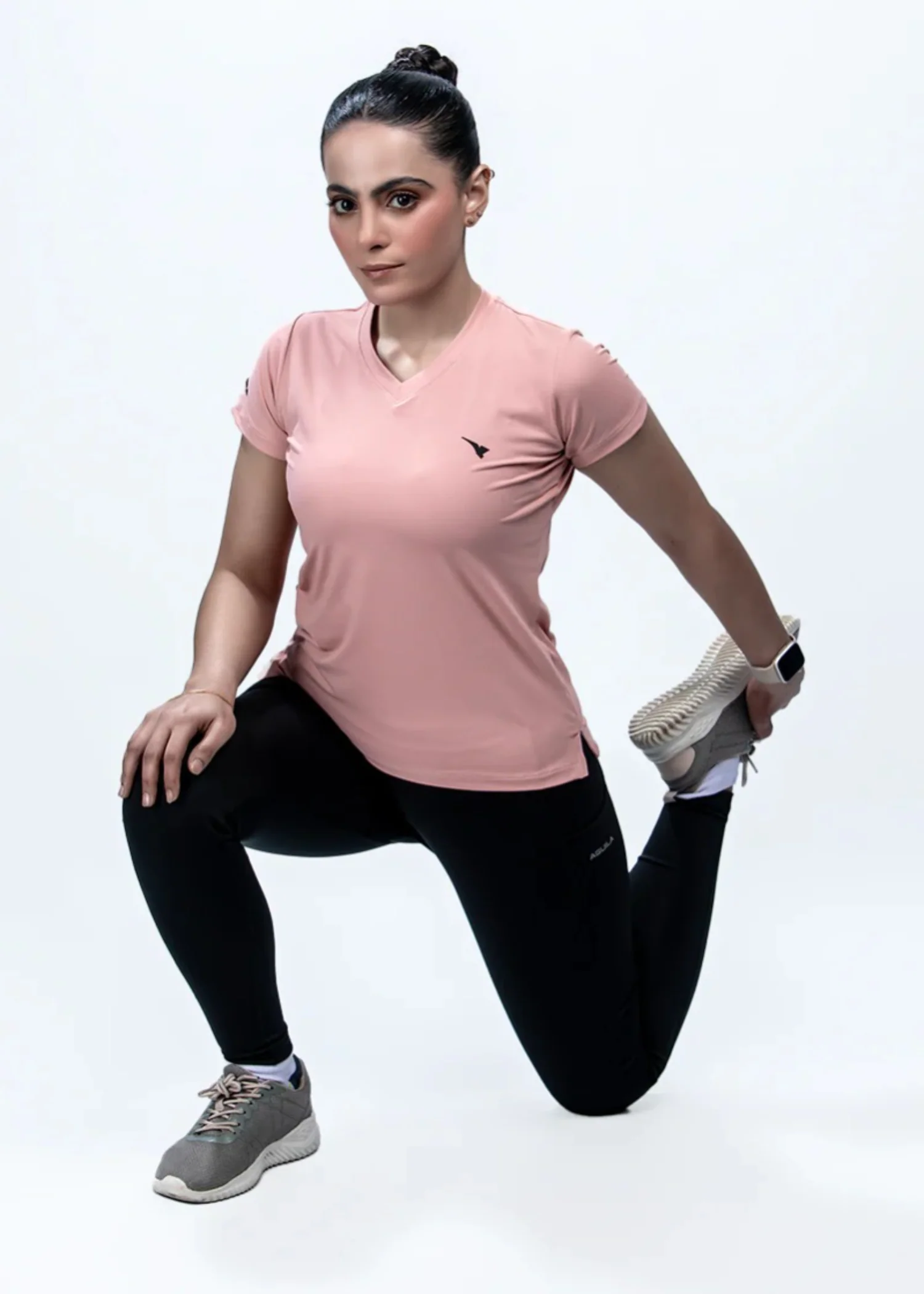 Power Femme Dusty Rose Ladies V-Neck TShirt