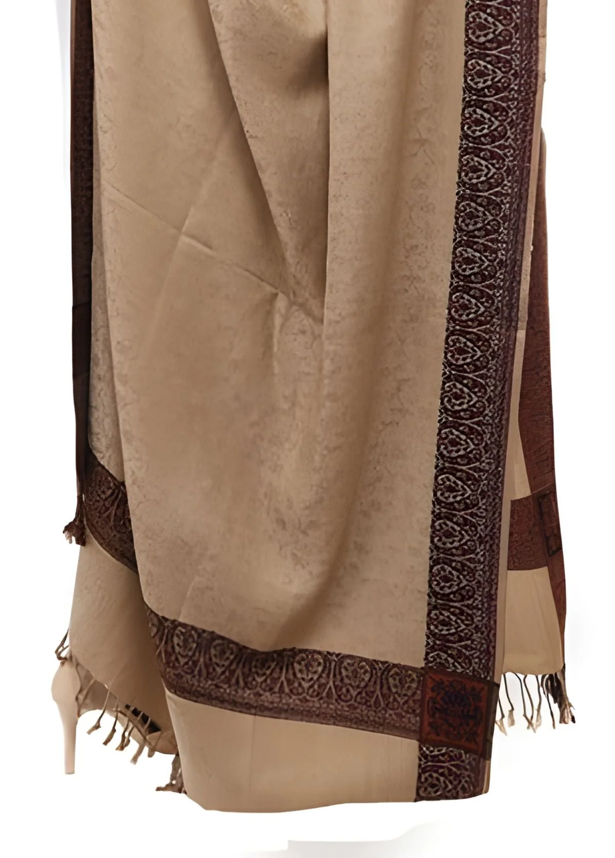 Kashmiri Heera Shawl - Khaki (Honey Brown) - Mominas