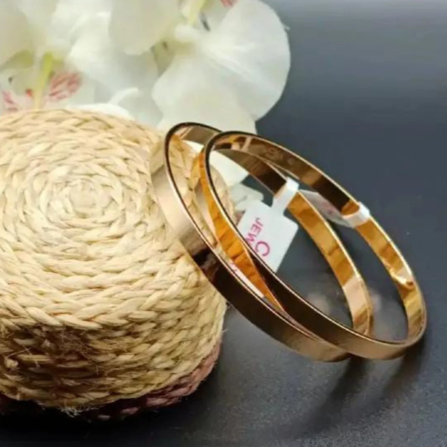 Golden Stainless Steel Bangles Pair
