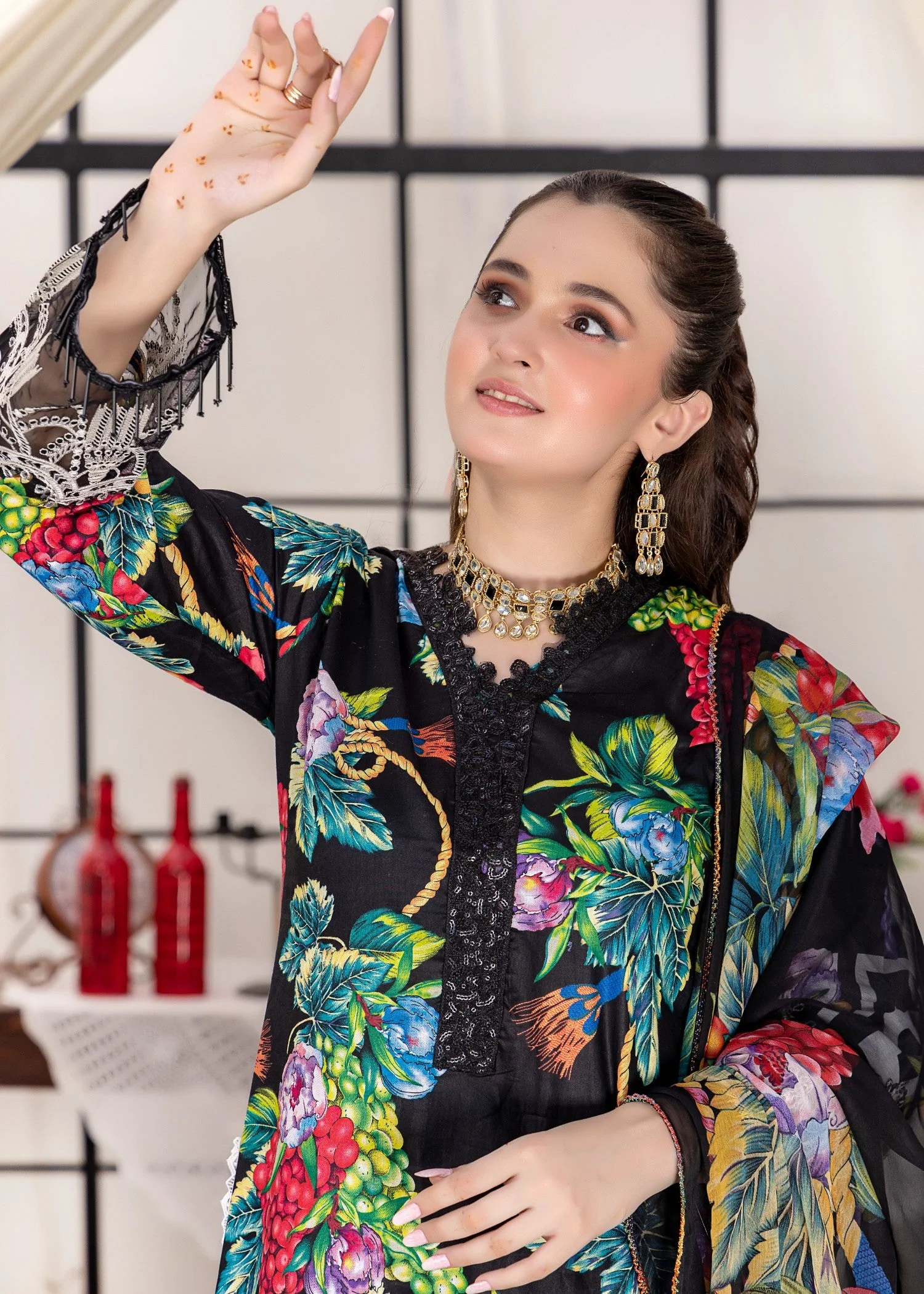 3 Piece Unstitched Printed Lawn Suit | NJ-2108-B 3 3 Piece Unstitched Printed Lawn Suit | NJ-2108-B