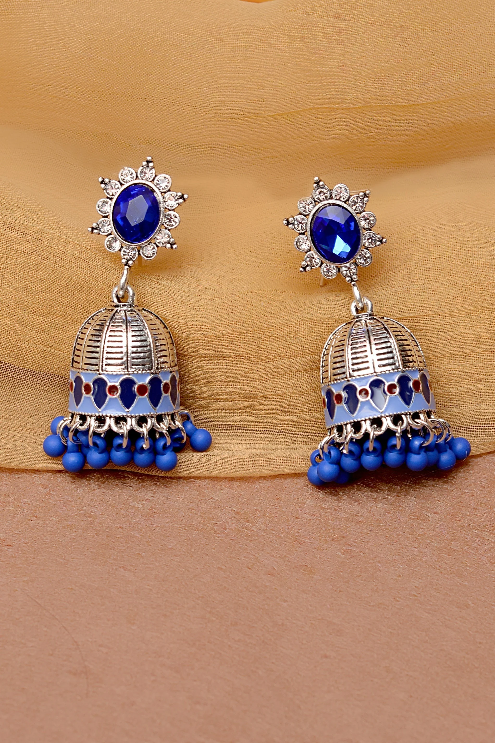 Daily Wear Blue Earrings 113077ESUN