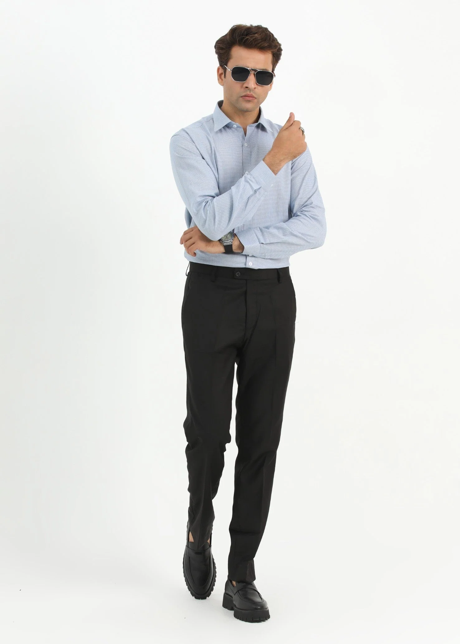 Light Blue Formal Shirt Spring Checks 1088-24 3 Light Blue Formal Shirt Spring Checks 1088-24
