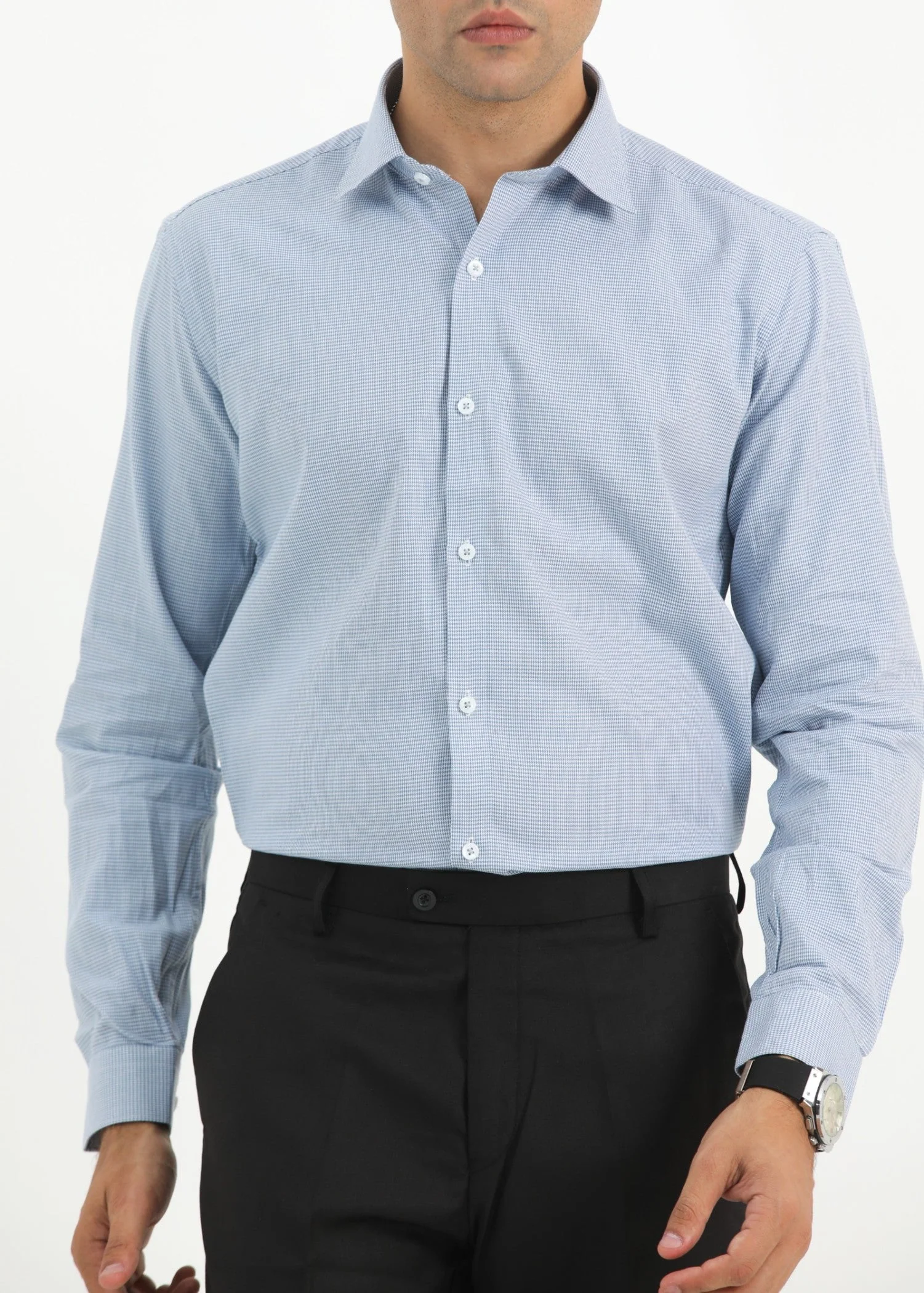 Light Blue Formal Shirt Spring Checks 1088-24 5 Light Blue Formal Shirt Spring Checks 1088-24