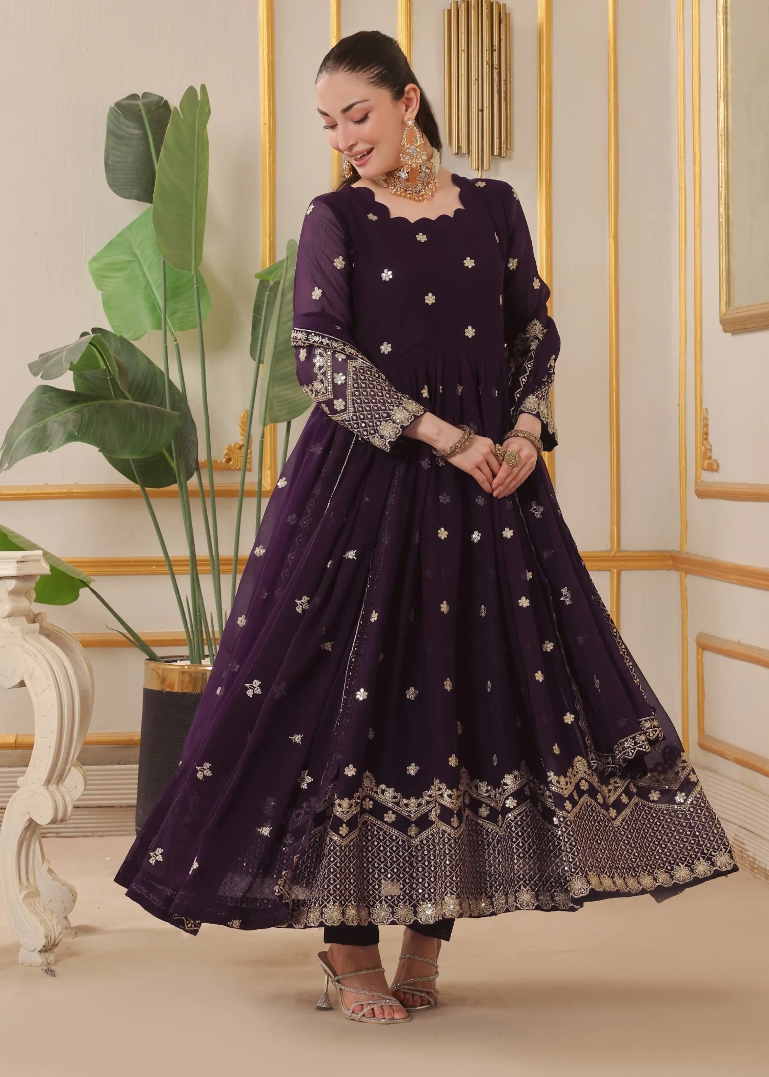 Dhanak Purple 3 Pieces