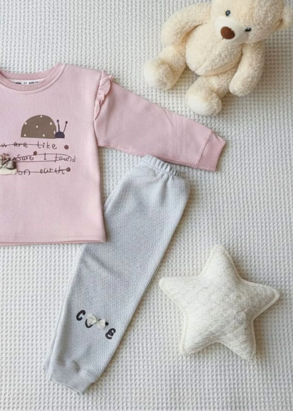 Ladybug Graphic With Snail Motif Sweatshirt And Trouser Set