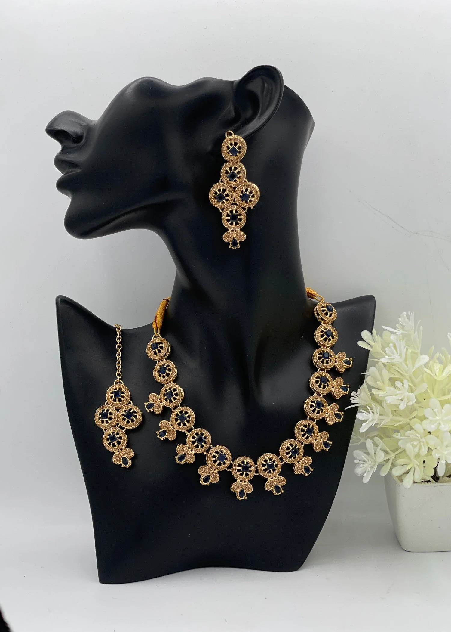 Felora Necklace Set - Blue | ZAROSH JEWEL