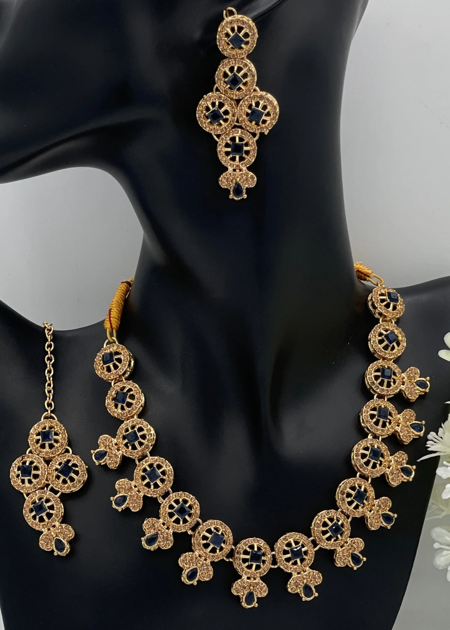 Felora Necklace Set - Blue | ZAROSH JEWEL
