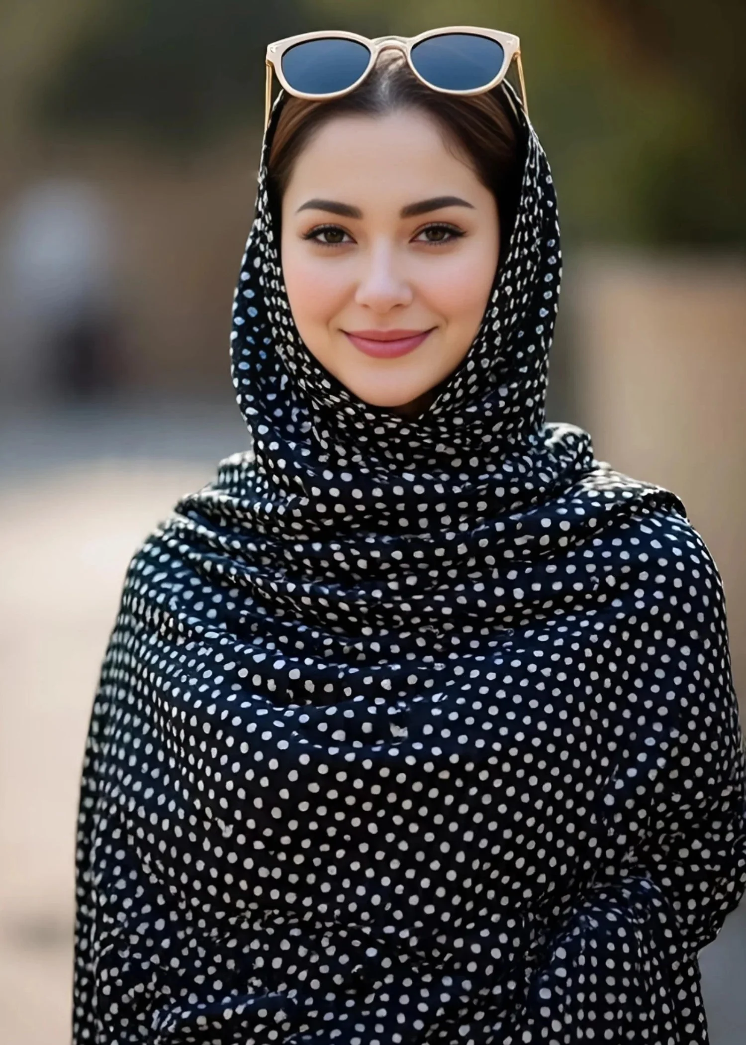 Namaz Chadar With Sleeves - Polka Dots