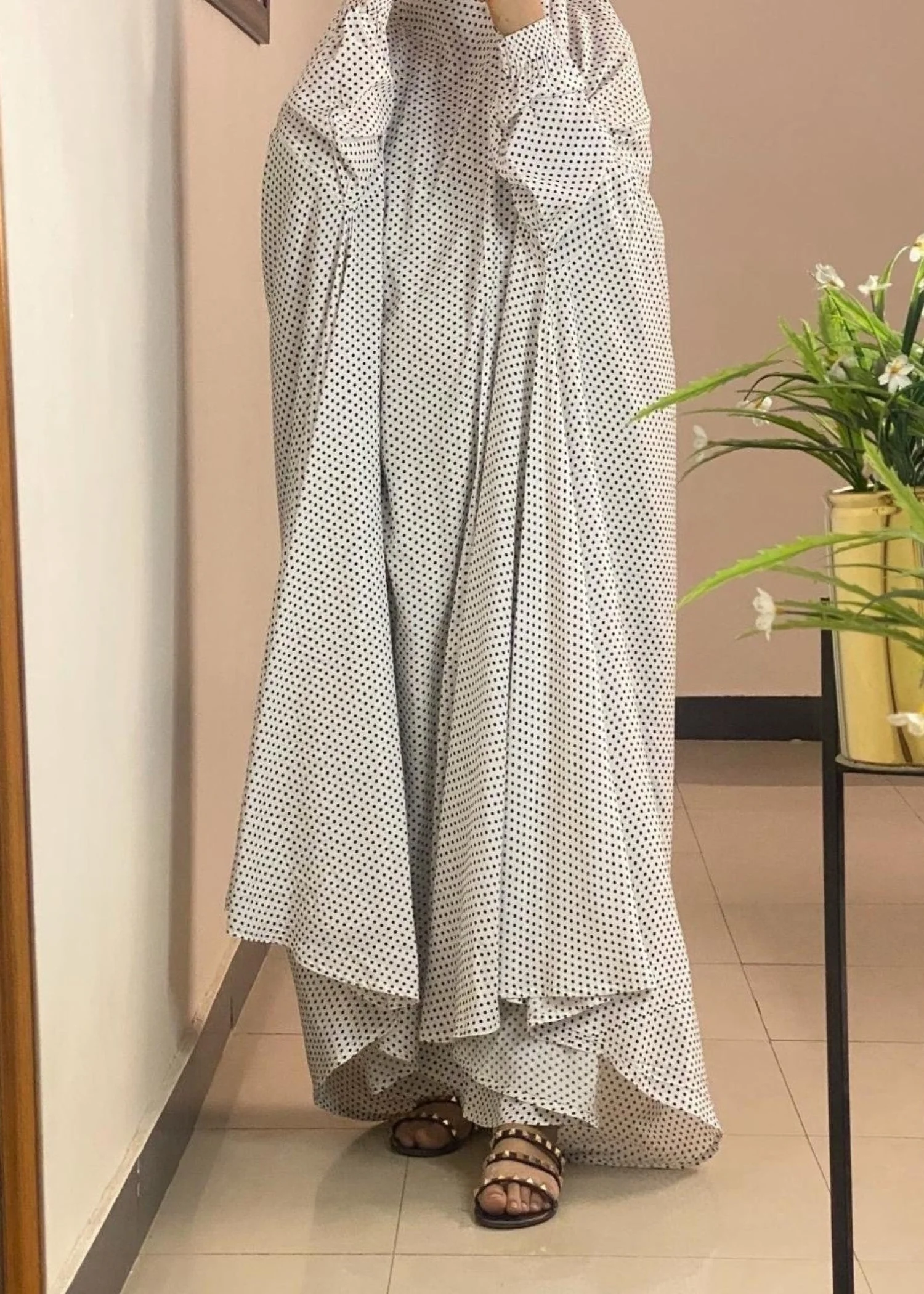 Namaz Chadar With Sleeves - Polka Dots