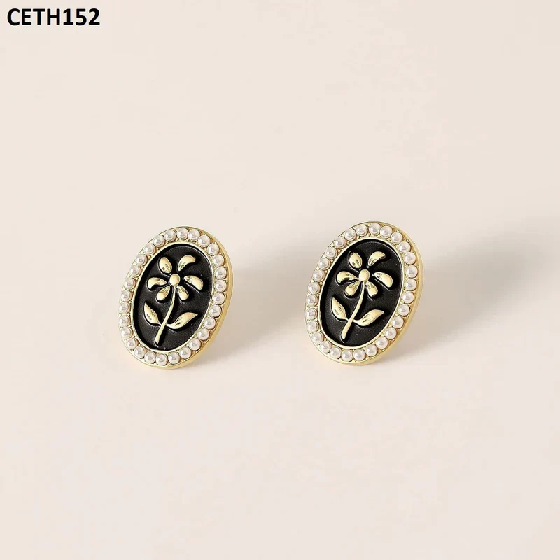 TJ-Wholesaler Oval Flower Tops Pair - CETH152