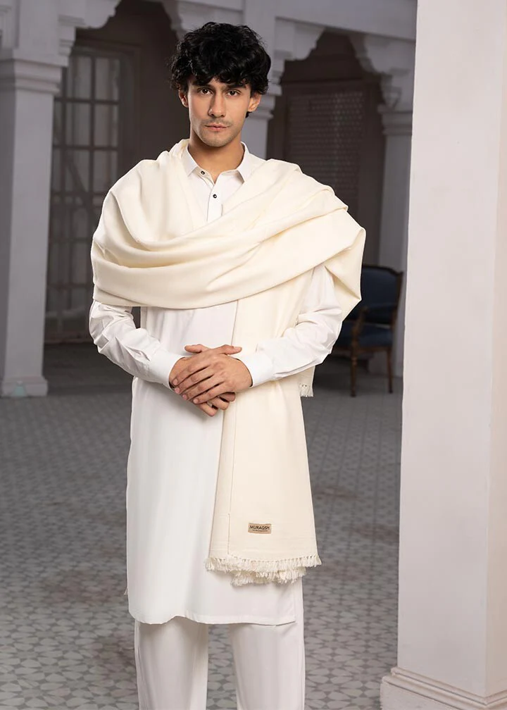 Off White Wool Shawl