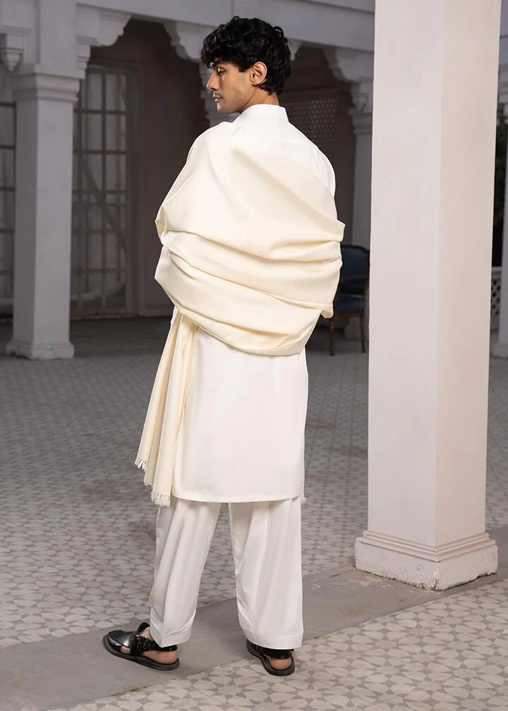 Off White Wool Shawl
