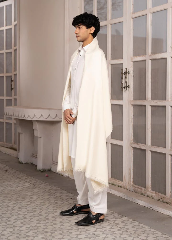 Off White Wool Shawl