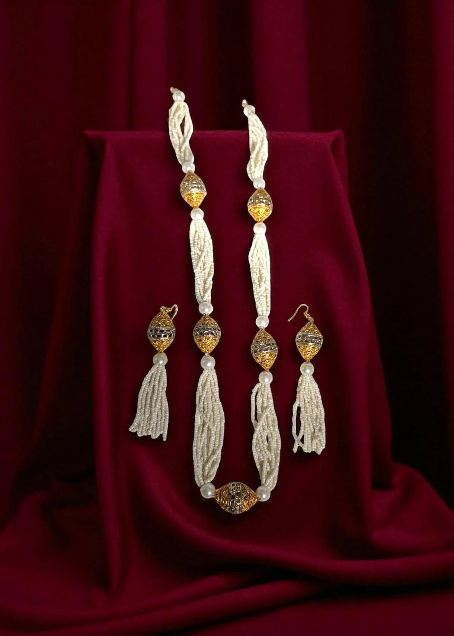 chic by gems | ivory gold mala set