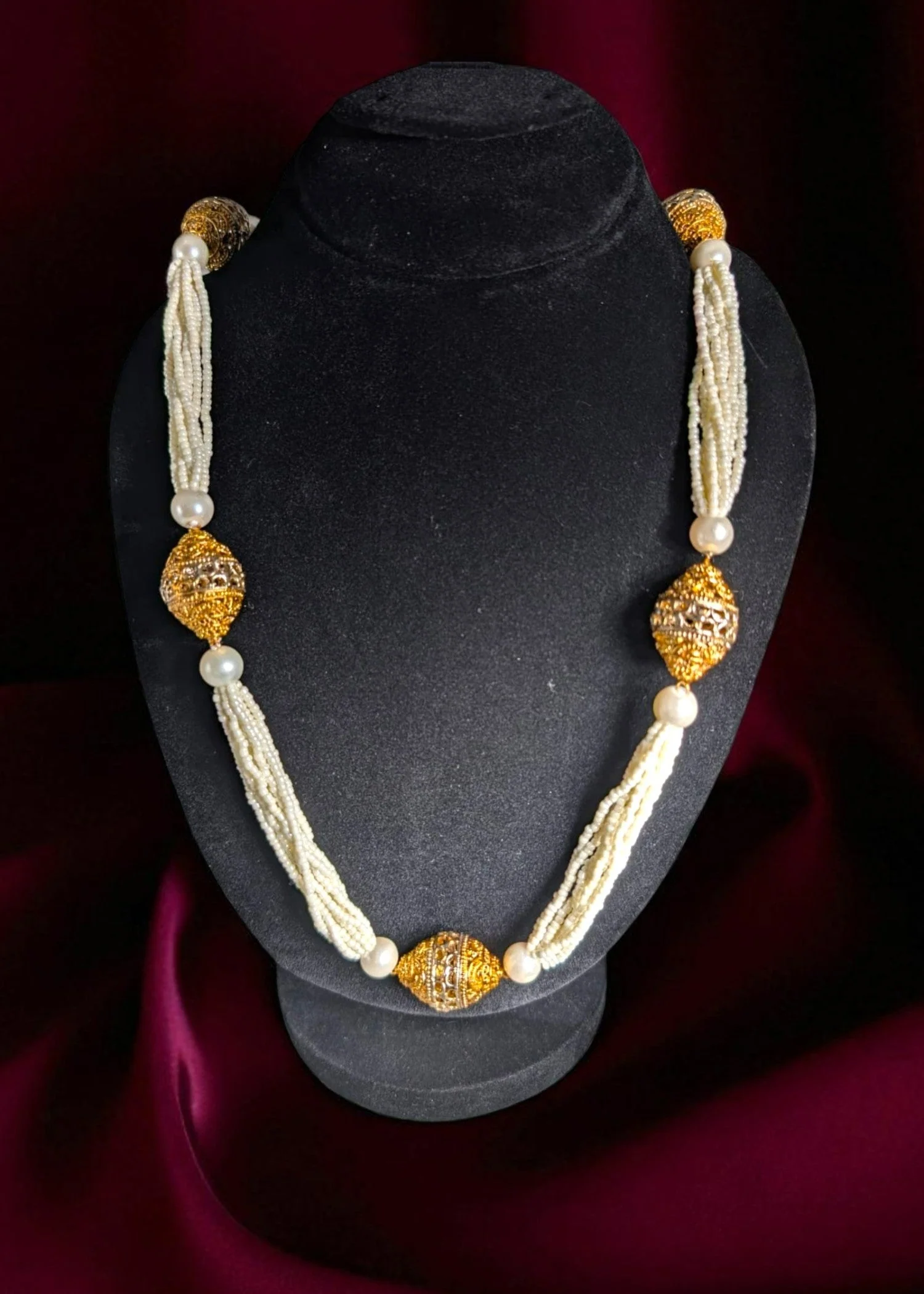 chic by gems | ivory gold mala set
