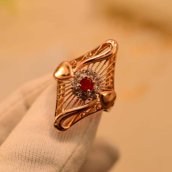 Luminous Design Real Stones Gold Plated Ring
