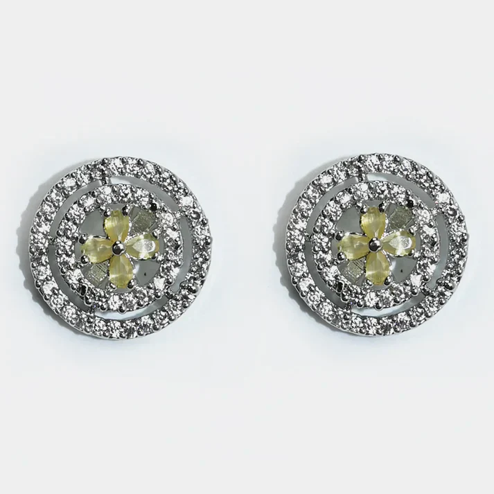 Circle Zircon Earrings