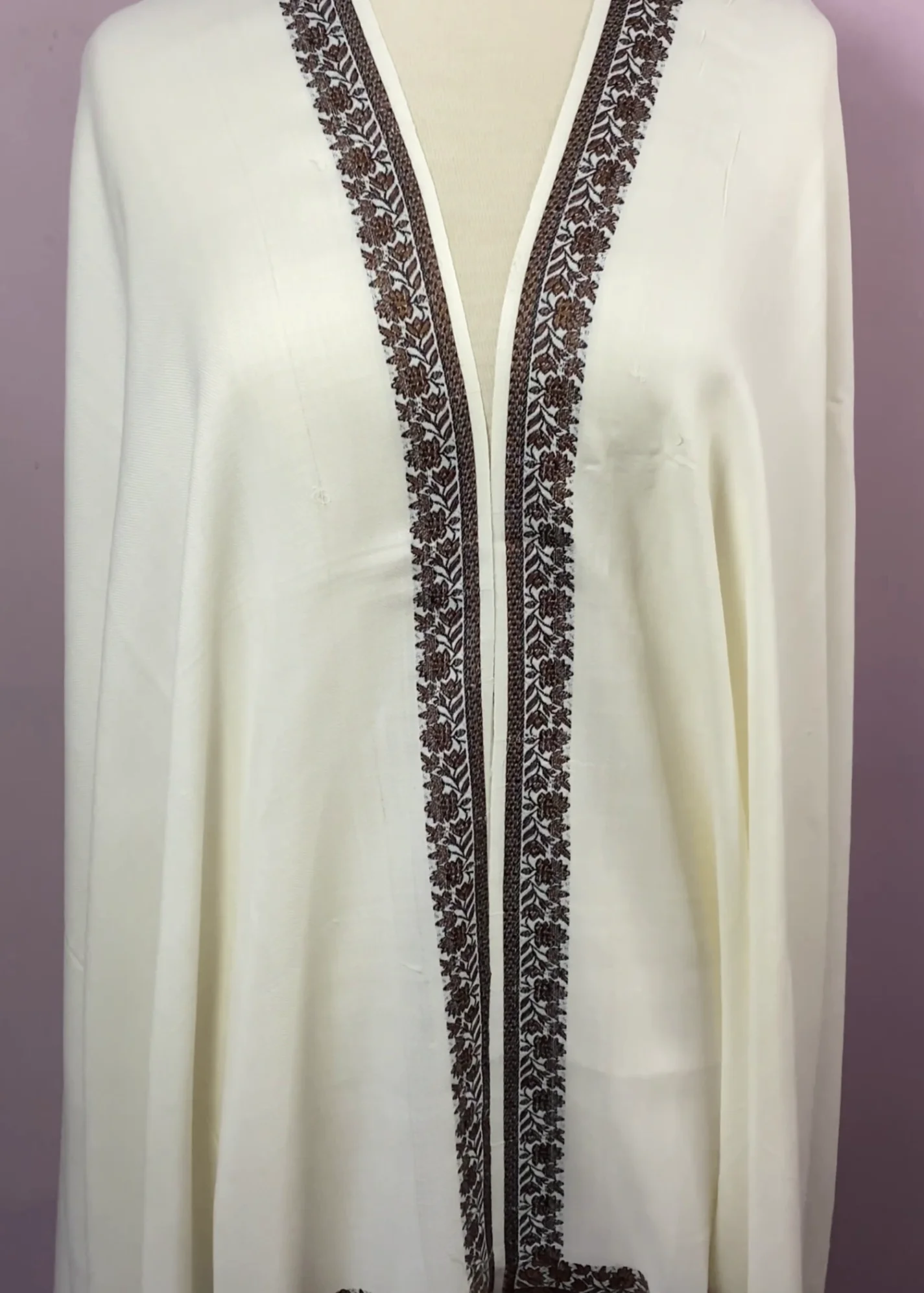 Kashmiri Fancy Heera Shawl - White