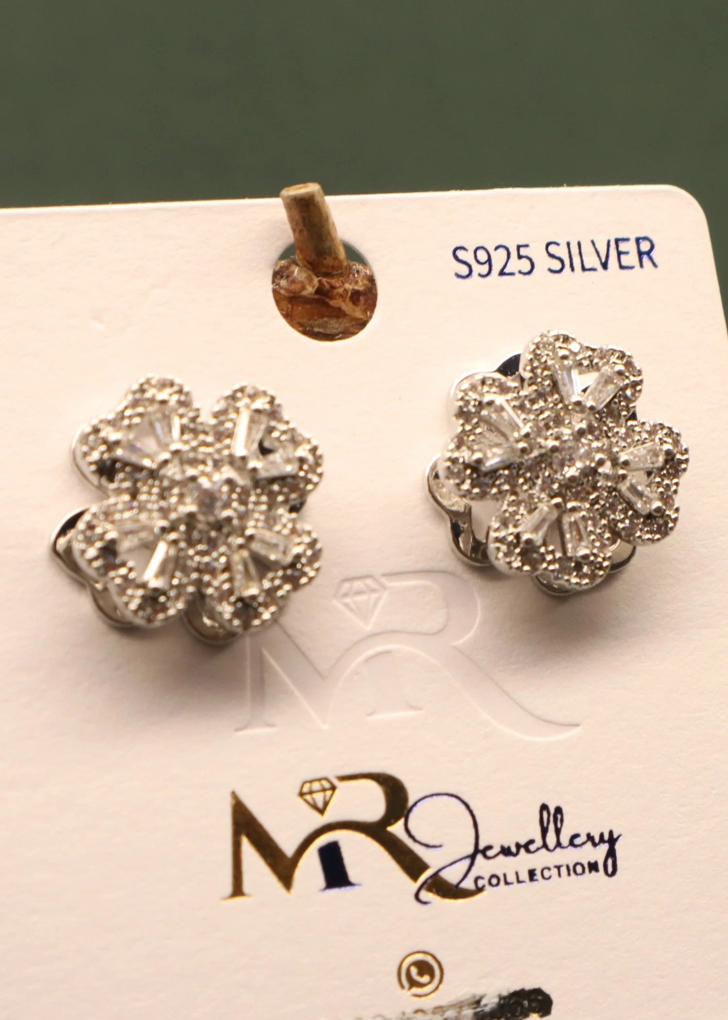 Mr.RJ | PA - silver floral studs silver coated