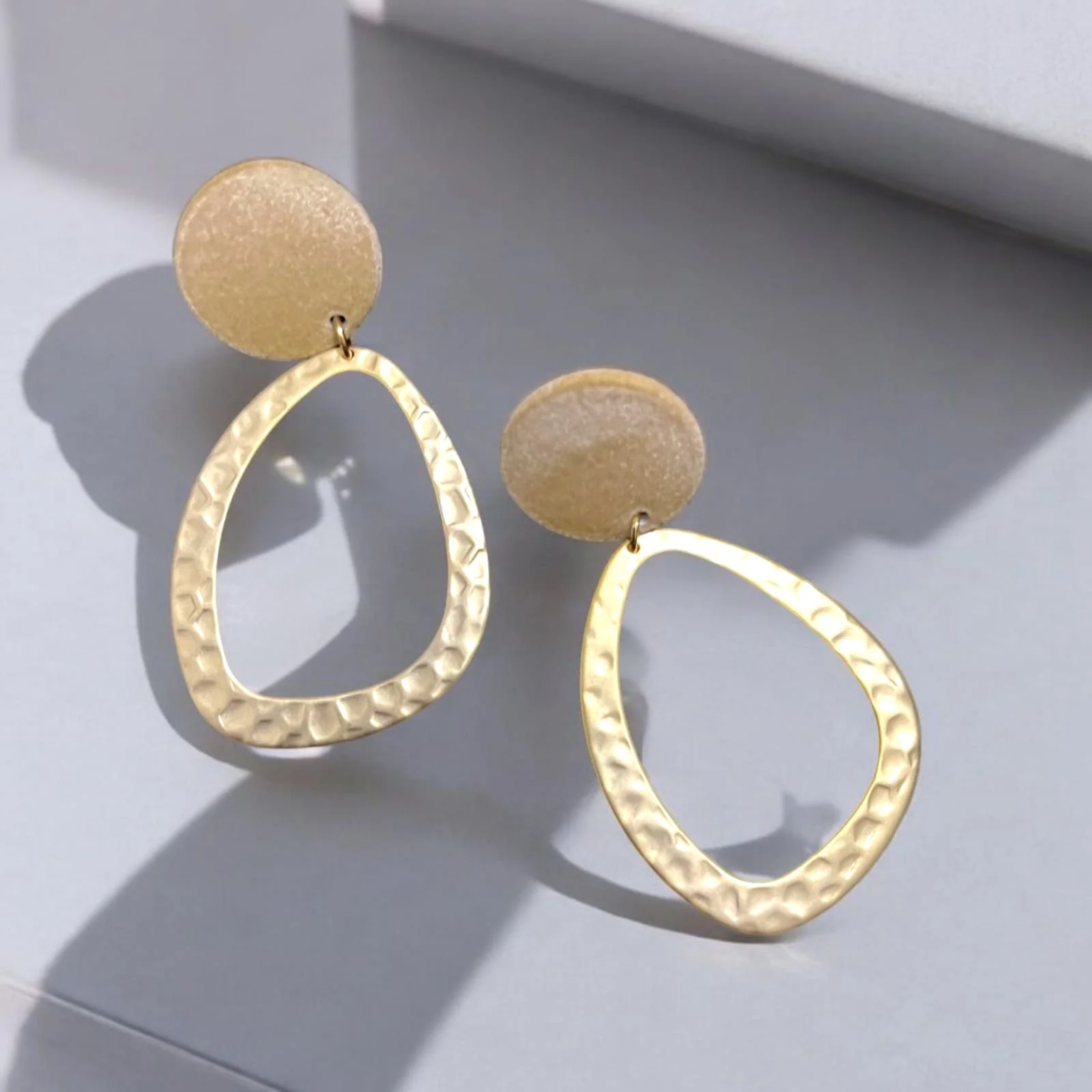 Textured Teardrop Dangle Earrings