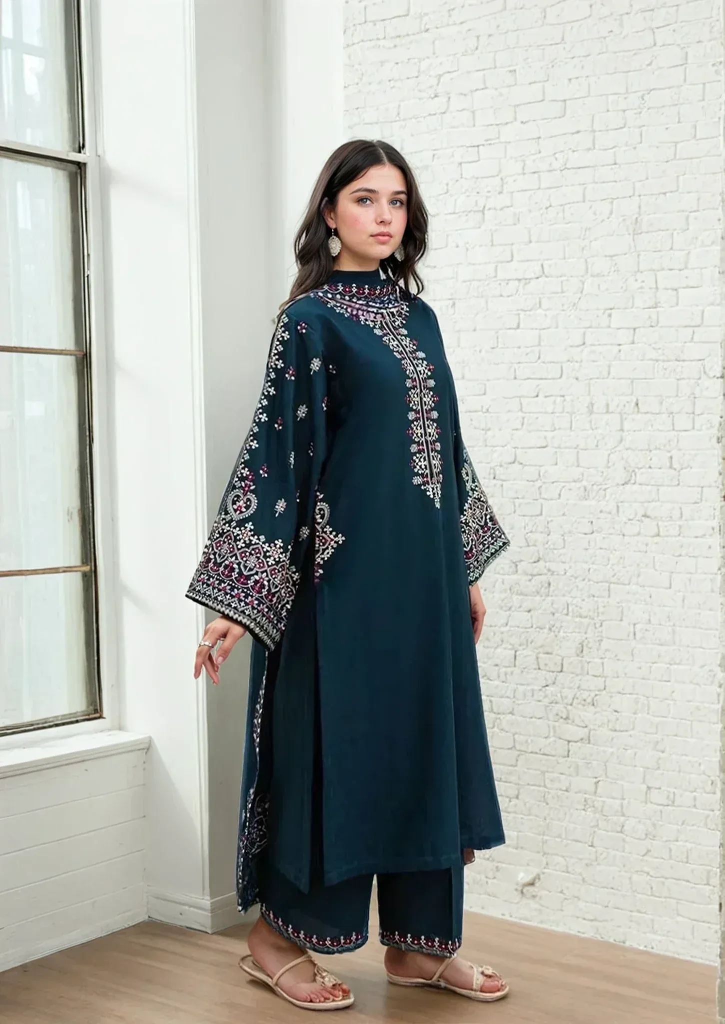 Adaab Embroiderd - 3PC