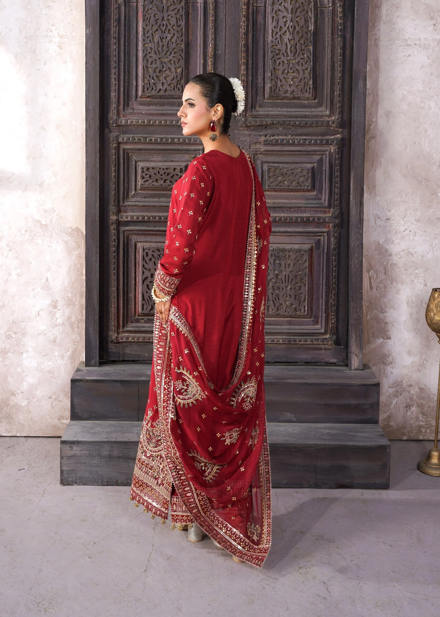 3 Piece Embroided Unstitched -ZC-825-11-Red