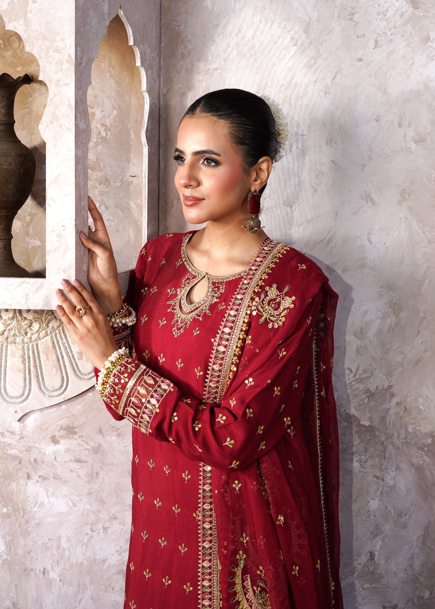 3 Piece Embroided Unstitched -ZC-825-11-Red