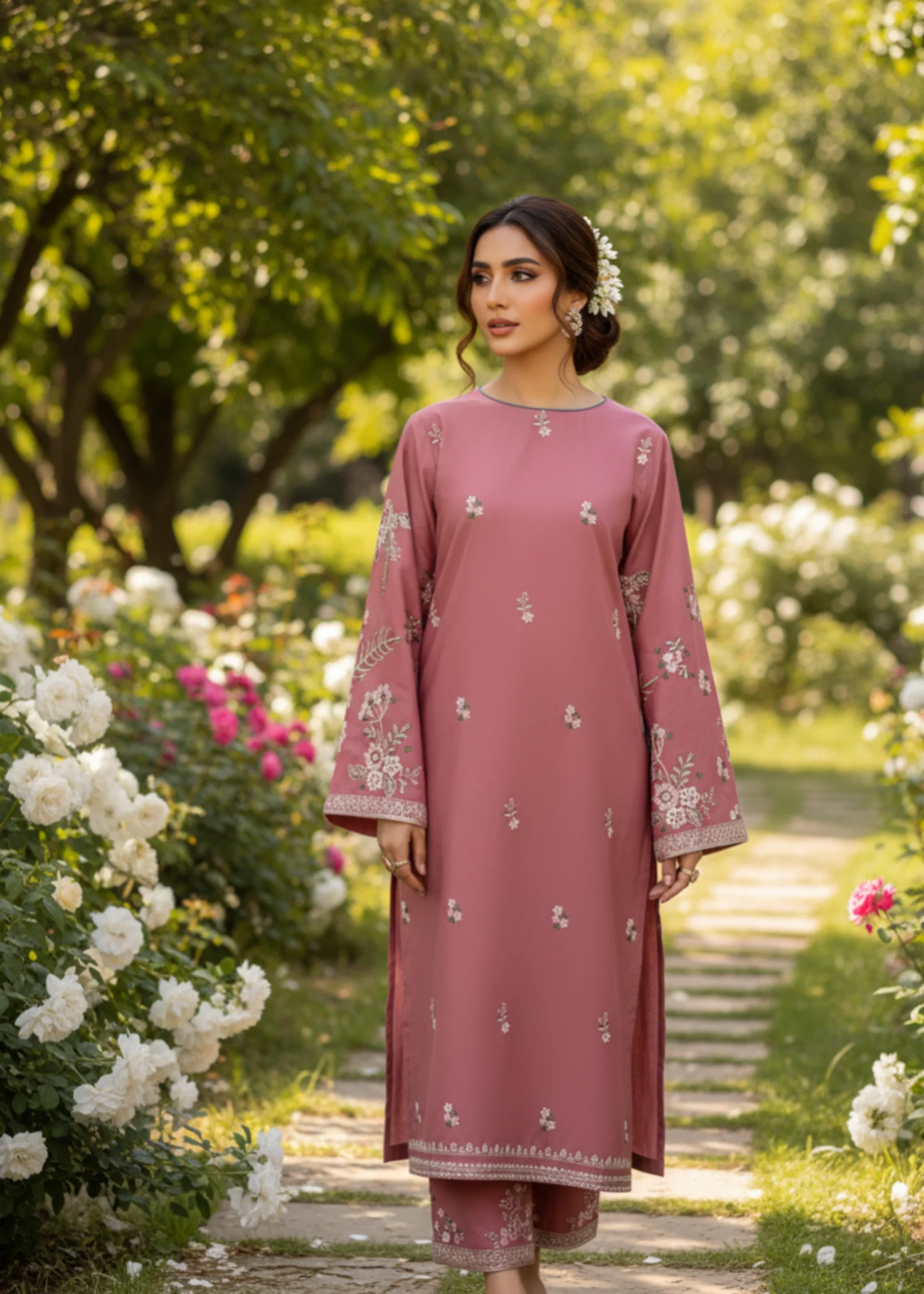 FABEHA EMBROIDERY 2 PIECE DRESS