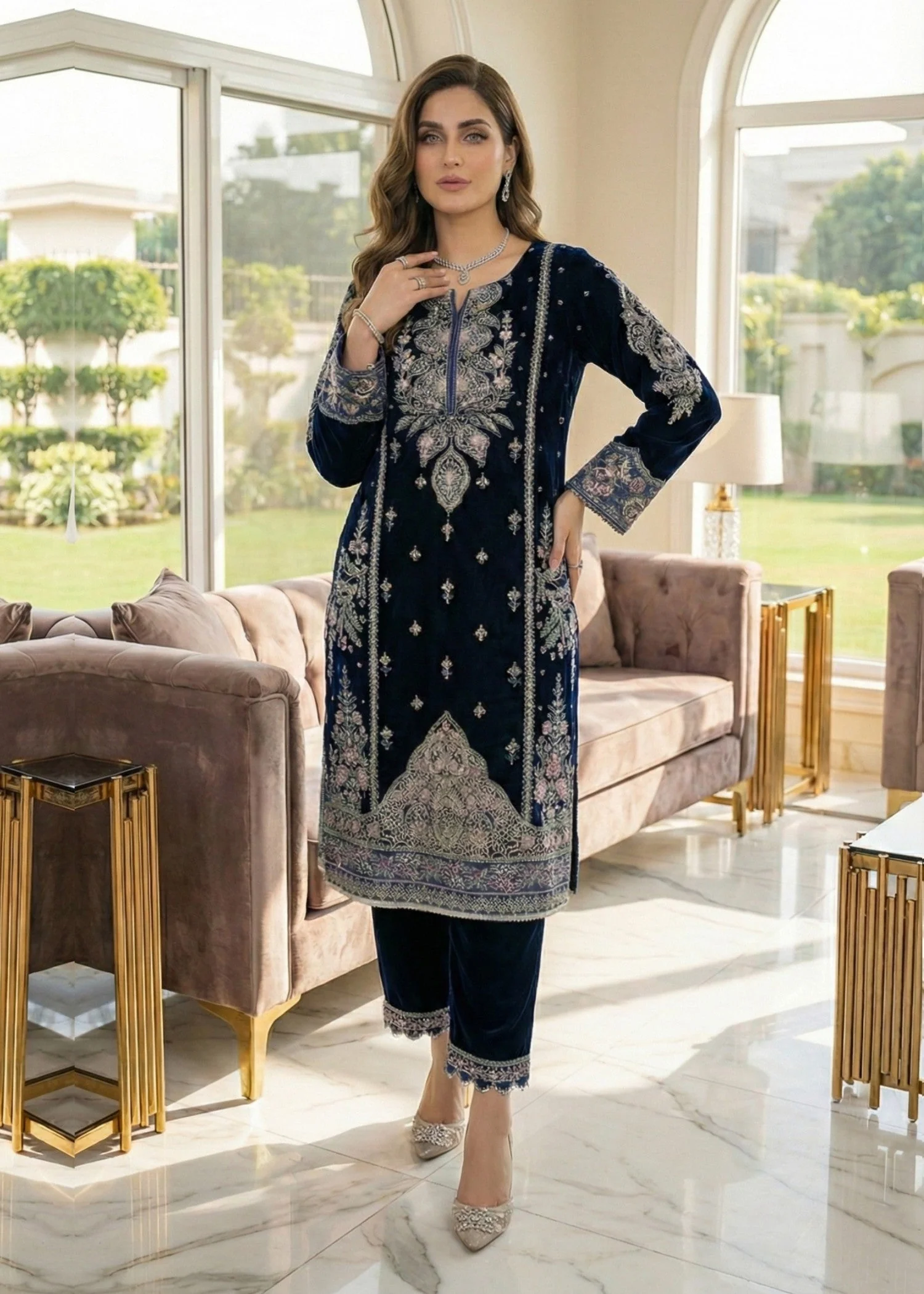 TEHSEEN - V-01 - NAVY BLUE